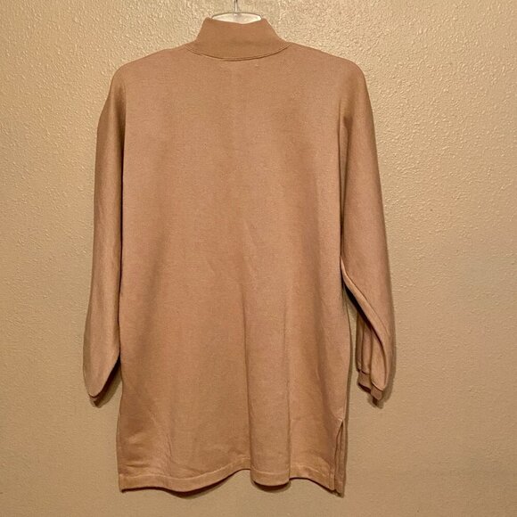 Vintage Adolfo Sport Southwest Fringe Tan Sweatshirt Beaded Women's Approx L - Picture 2 of 6